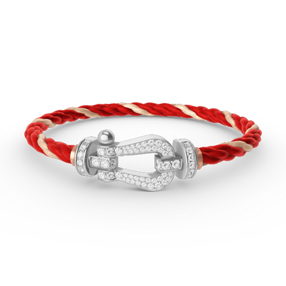 [⭐Lioran]FORCE LARGE HORSESHOE FULL DIAMOND BRACELET SILVER