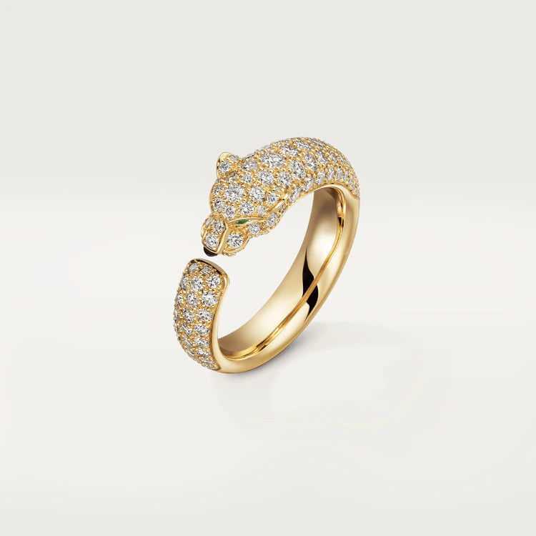 [⭐Lioran]PANTHERE PINK GOLD DIAMOND RING