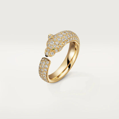 [⭐Lioran]PANTHERE PINK GOLD DIAMOND RING