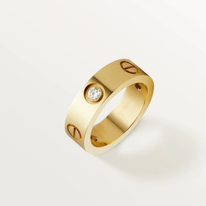 [⭐Lioran]LOVE RING 5.5MM 3 DIAMONDS PINK GOLD